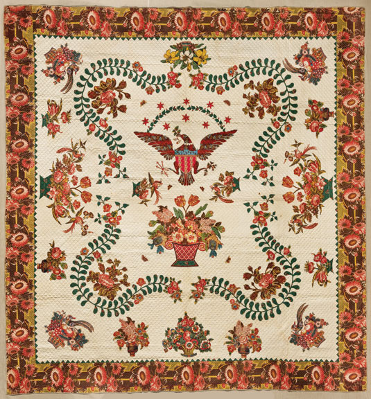 Elizabeth Welsh, Medallion Quilt, ca. 1830; Cotton, 110 ½ x 109 in.; Brooklyn Museum, Gift of The Roebling Society; 78.36; Photography by Gavin Ashworth, 2012, courtesy of the Brooklyn Museum