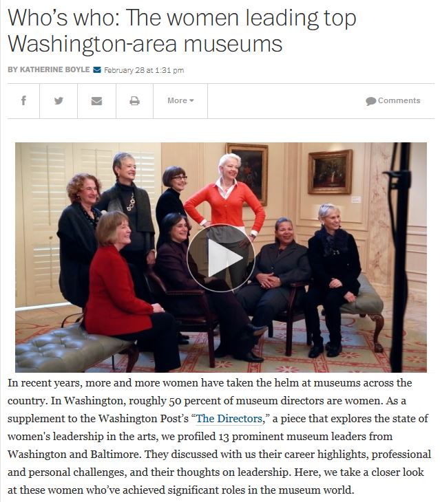 Click here to go to the Washington Post and read more about DC's women museum directors