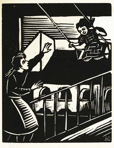 Helena Bochořáková-Dittrichová, woodcut print from Z Mého Dětství (From My Childhood), Prague: Orbis, 1929; National Museum of Women in the Arts Betty Boyd Dettre Library and Research Center