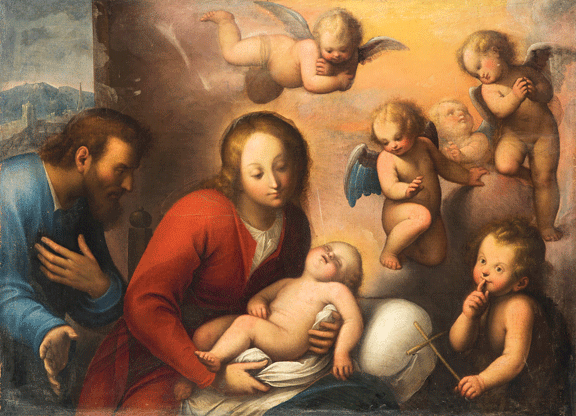 Orsola Maddalena Caccia,  Nativity (Natività), ca. 1621–25;  Oil on canvas; Musei di Strada Nuova, Palazzo Bianco, Genoa; inv. PB 493