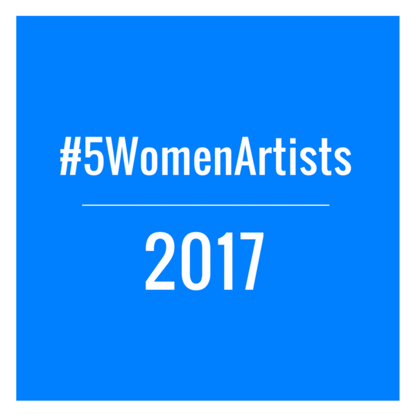 Infographic showing stats from the 2017 #5WomenArtists social media campaign