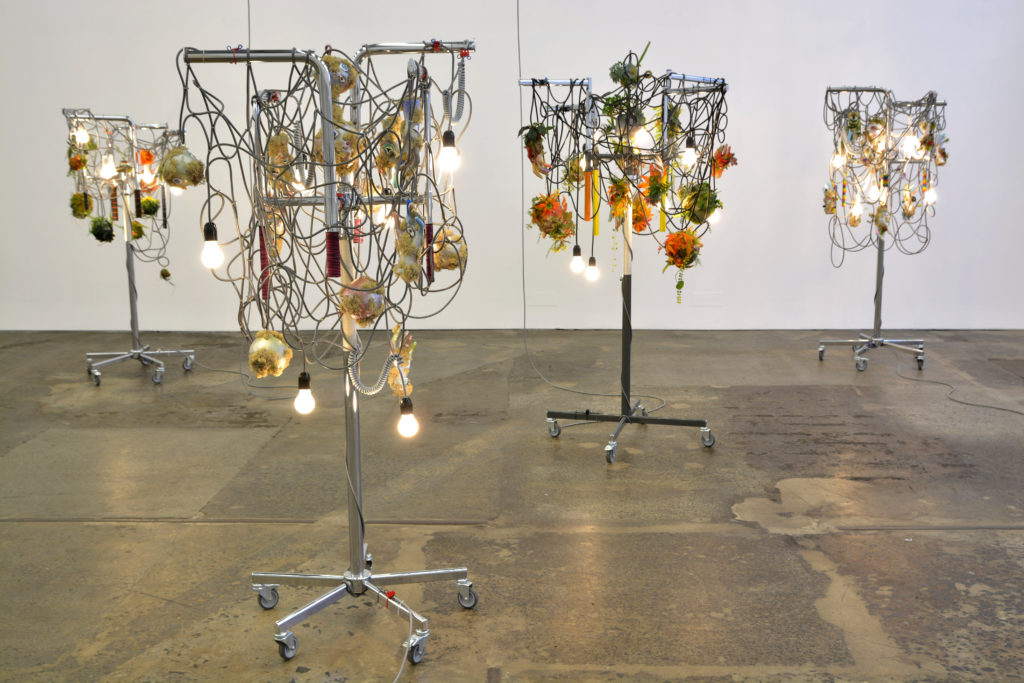 Haegue Yang, Strange Fruit, 2012–13; Six light sculptures; Museum of Contemporary Art, Los Angeles; Purchased with funds provided by the Acquisition and Collection Committee Installation