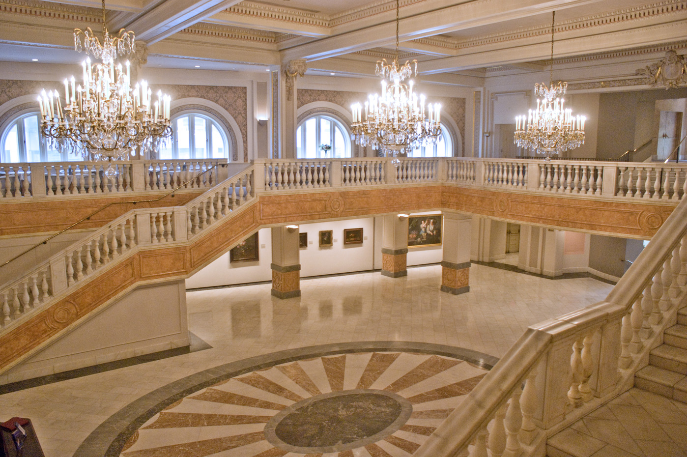 Interior view of the great hall at the museum.