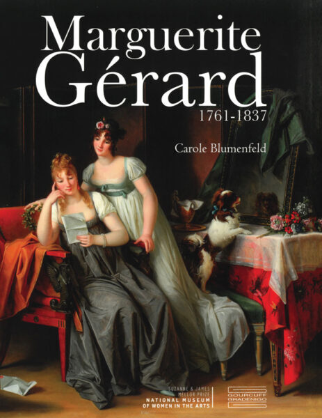 Book cover features a painting of an indoor scene of two women with light skin sitting in an indoor setting. The book's title 