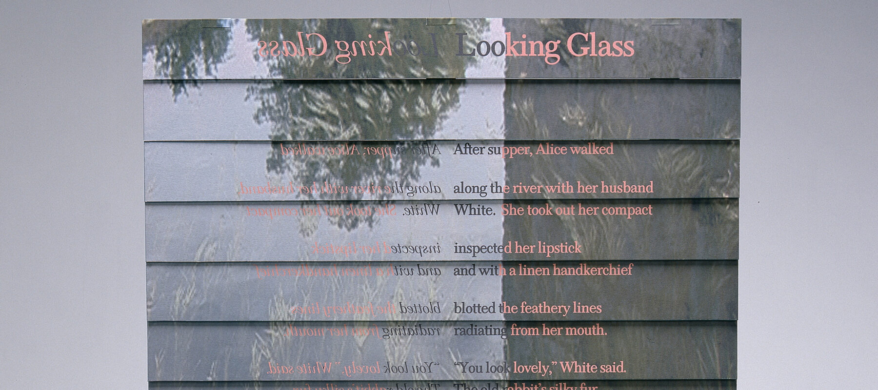 Carol Todaro, <i>Looking Glass</i>, 1999; Archival Inkjet prints on museum board, Venetian blind binding, 19 leaves with painted edges, 1 1/2 x 15 x 1 1/4 in.; National Museum of Women in the Arts, Gift of Nancy O’Malley; © Carol Todaro