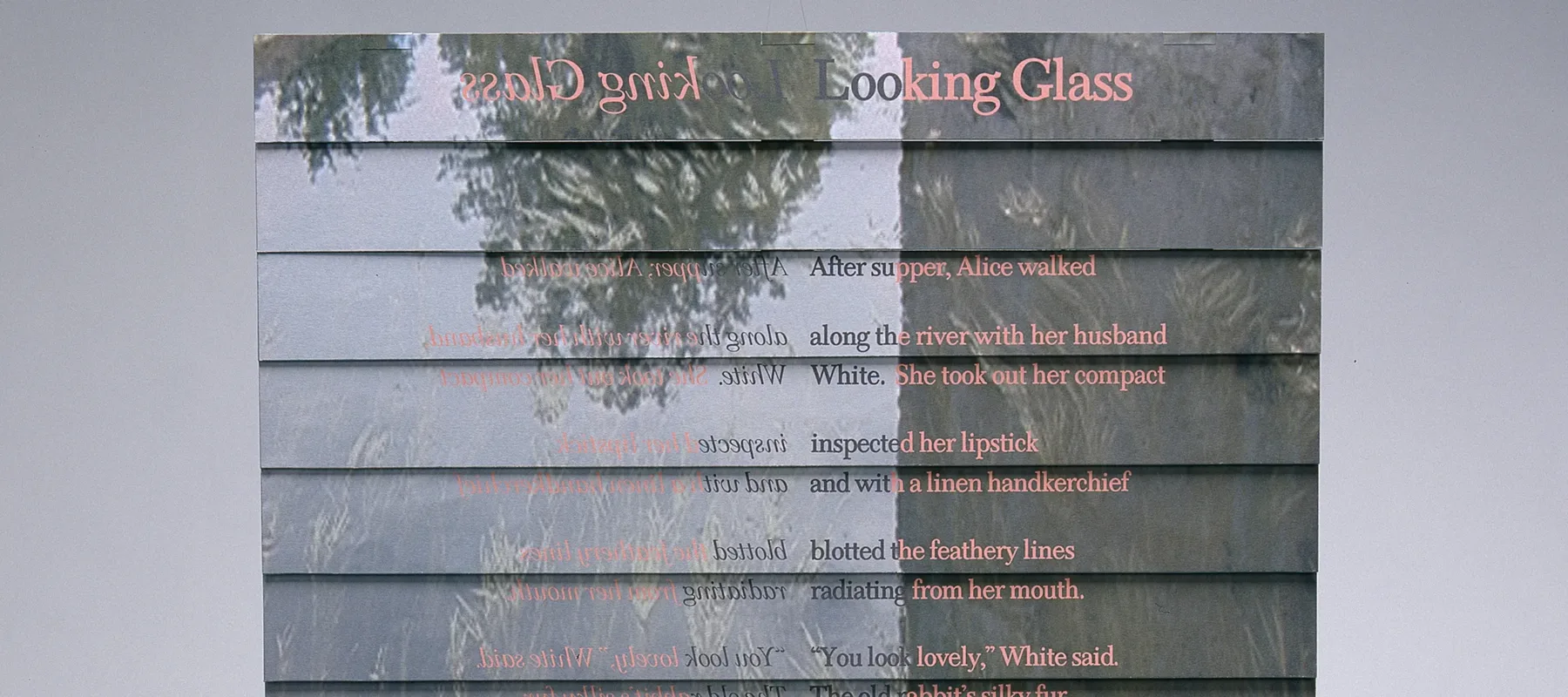 Carol Todaro, <i>Looking Glass</i>, 1999; Archival Inkjet prints on museum board, Venetian blind binding, 19 leaves with painted edges, 1 1/2 x 15 x 1 1/4 in.; National Museum of Women in the Arts, Gift of Nancy O’Malley; © Carol Todaro