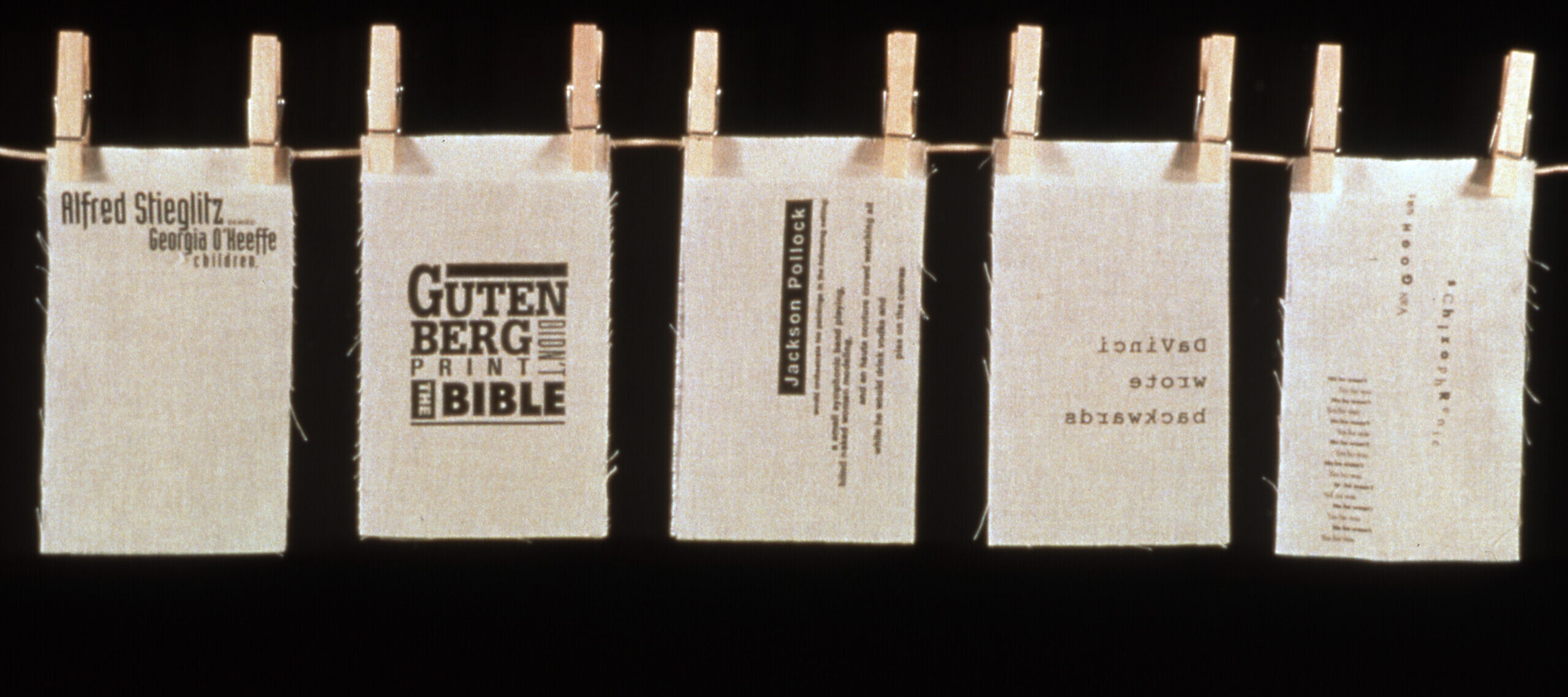 Linda K. Johnson, <em>On the Line</em>, 1997; Cotton, muslin, wood, string, clothespins, 3 x 4 3/4 in.; National Museum of Women in the Arts, Gift of Lois Pollard Price; © Linda Johnson