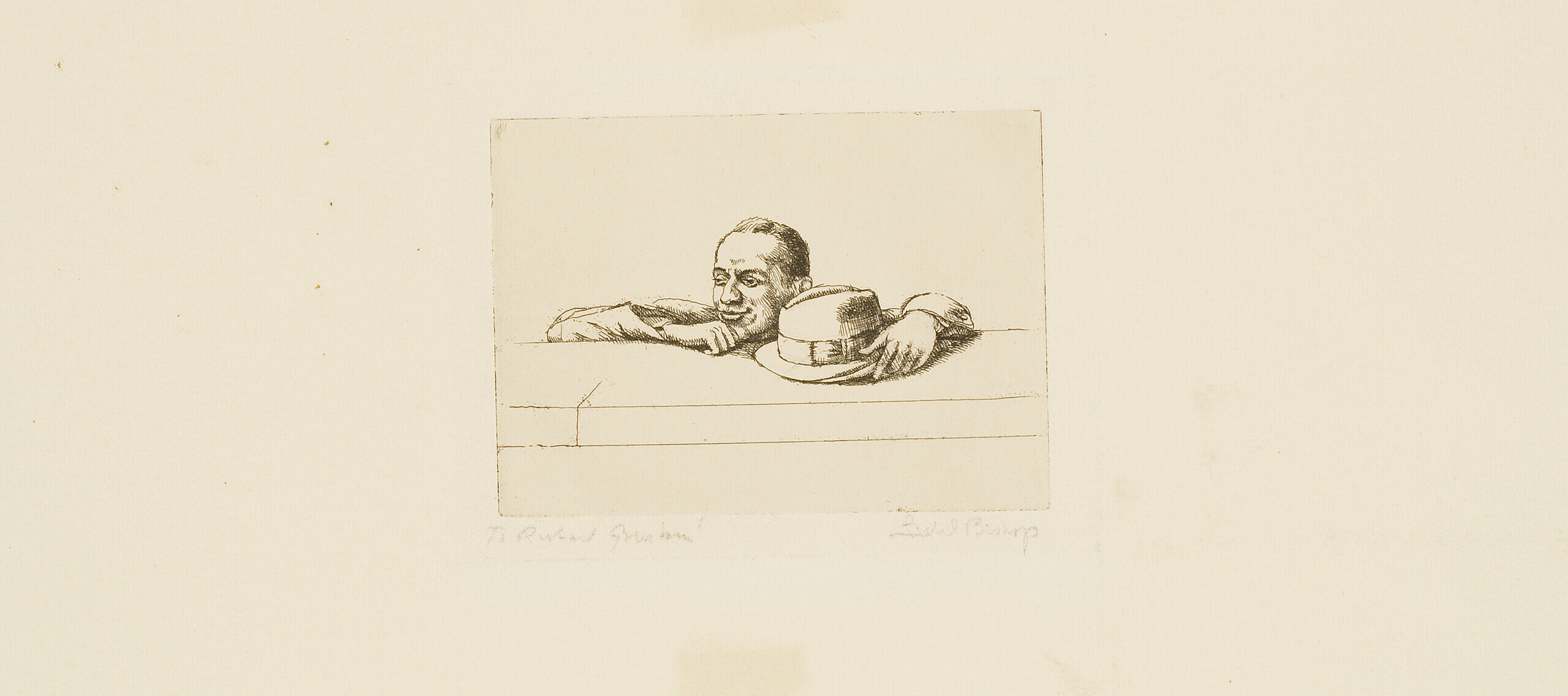 Isabel Bishop, <em>Over the Wall</em>, 1927; Etching on paper, 8 x 10 1/2 in.; National Museum of Women in the Arts, Bequest of Catherine Gamble Curran; © The Estate of Isabel Bishop. Courtesy of DC Moore Gallery, New York