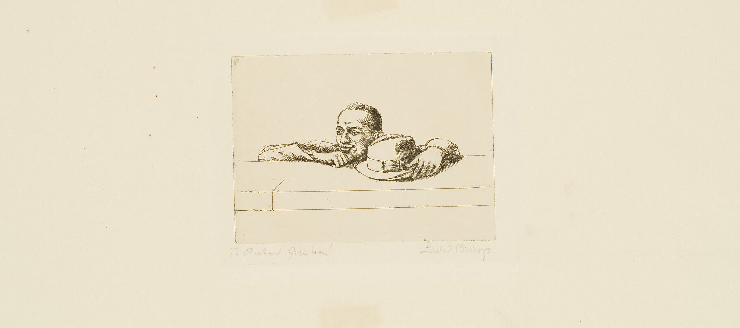 Isabel Bishop, <em>Over the Wall</em>, 1927; Etching on paper, 8 x 10 1/2 in.; National Museum of Women in the Arts, Bequest of Catherine Gamble Curran; © The Estate of Isabel Bishop. Courtesy of DC Moore Gallery, New York