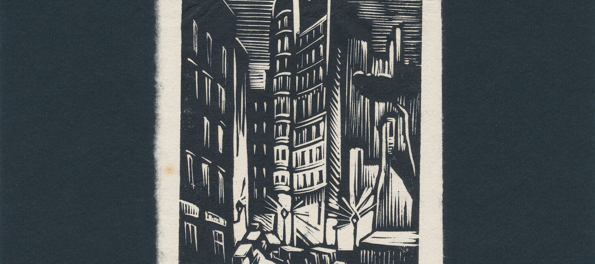 Helena Bochořáková-Dittrichová, untitled mounted print from Malířka Na Cestách (The Artist on her Journey), n.d.; Woodcut, print size: 4 1/4 x 3 1/8 in.; National Museum of Women in the Arts Betty Boyd Dettre Library and Research Center