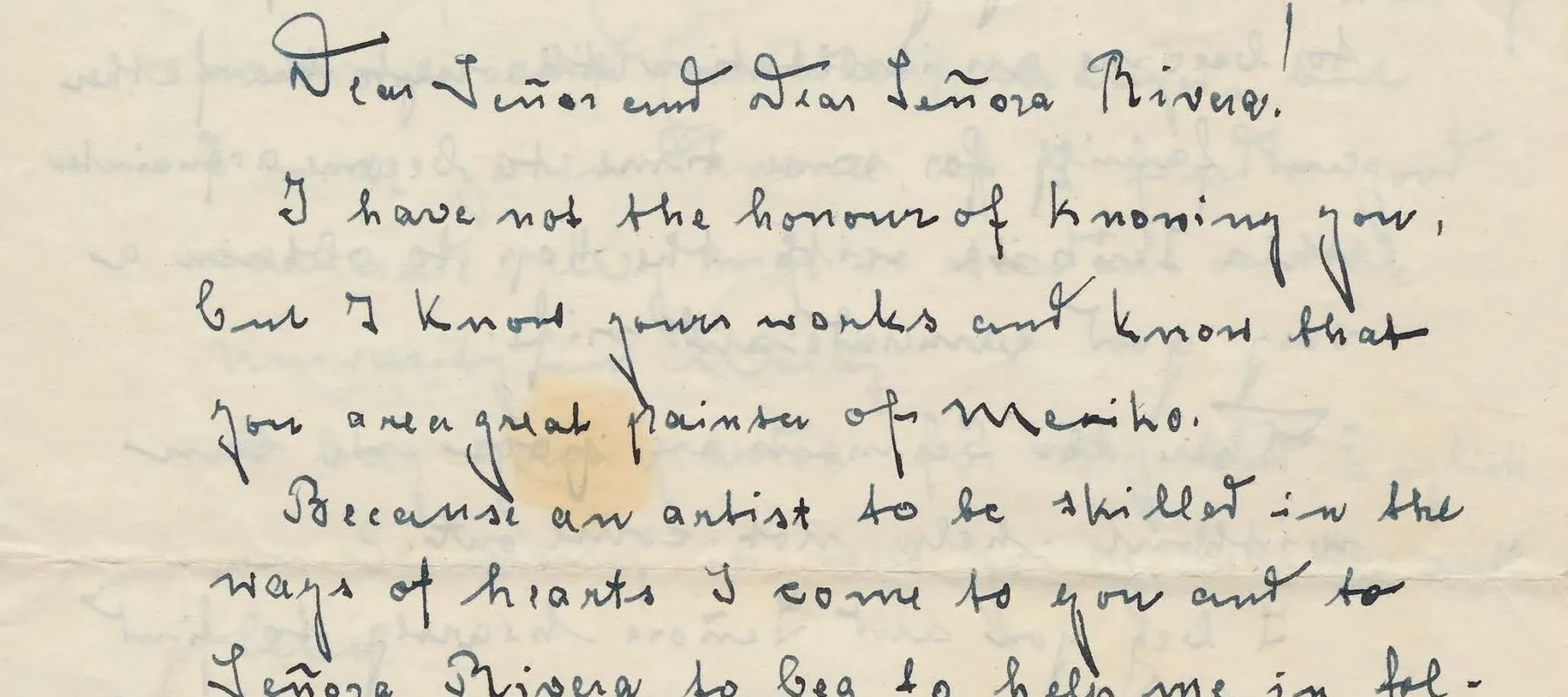 Handwritten letter on yellowed paper.