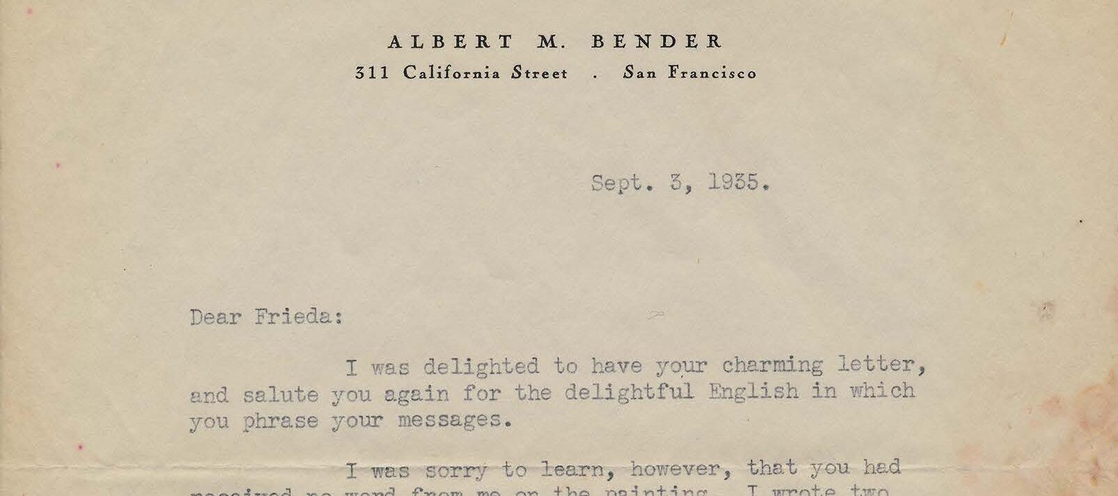 Typewritten letter on yellowed paper.