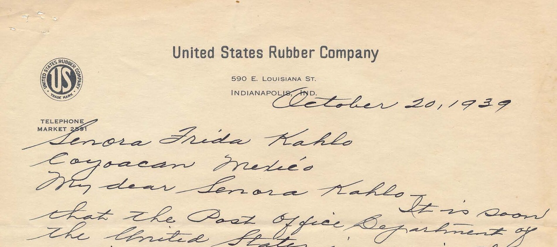 Handwritten letter on yellowed paper.