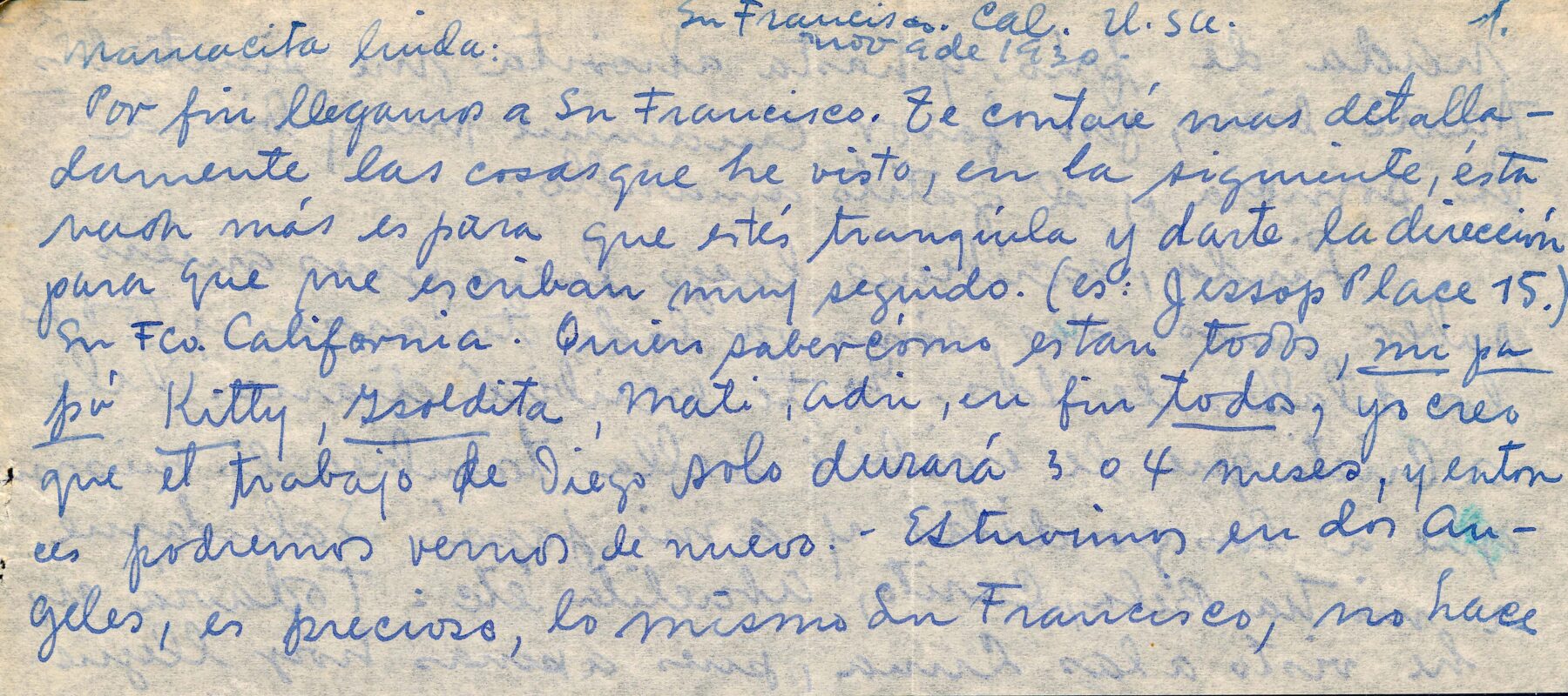 Handwritten letter on yellowed paper with some stains.