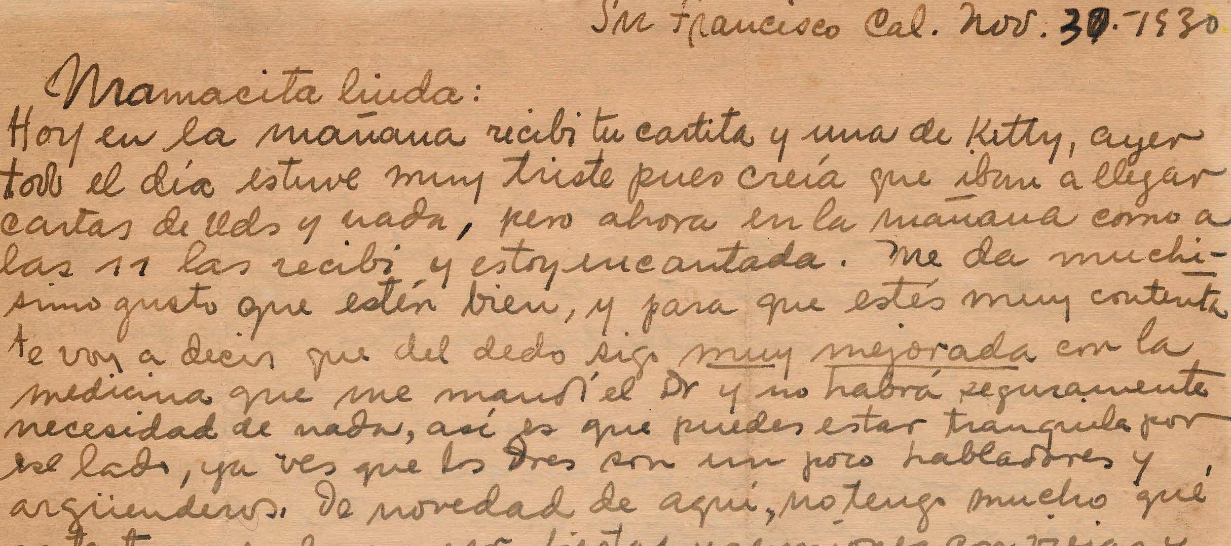 Handwritten letter on yellowed paper.