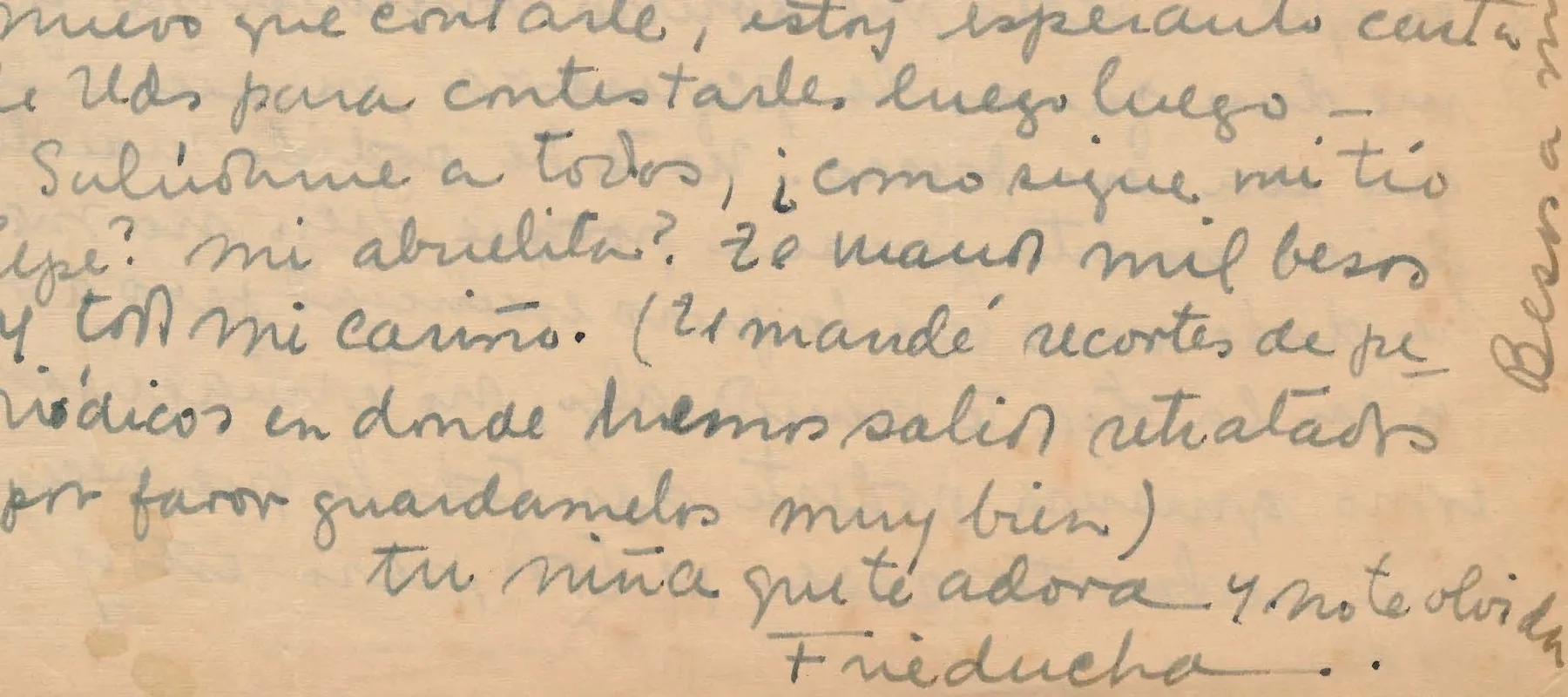 Handwritten letter on yellowed paper.