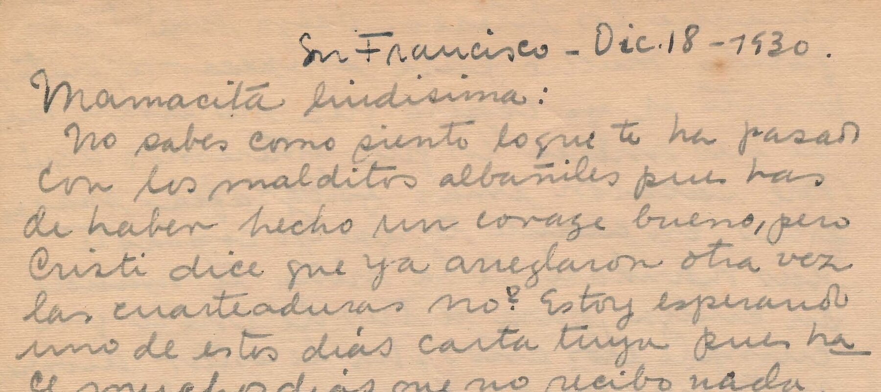 Handwritten letter on yellowed paper.