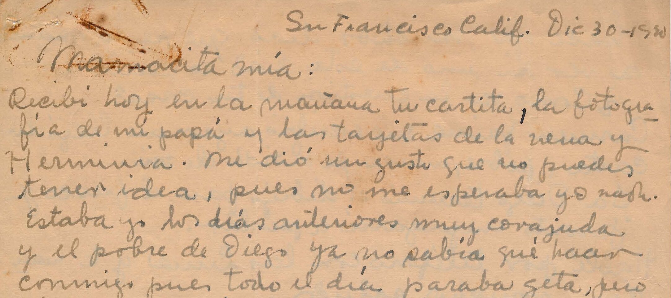 Handwritten letter on yellowed paper.