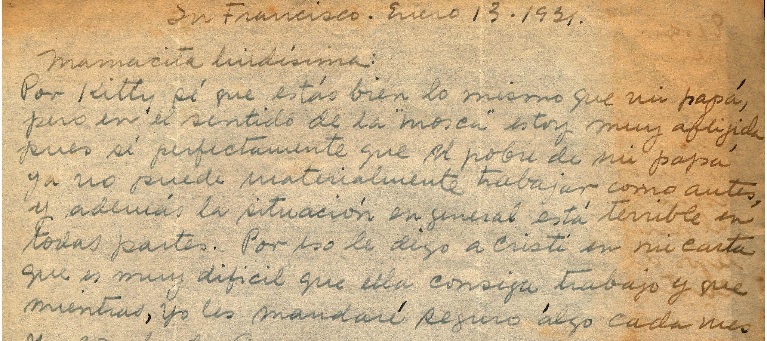 Handwritten letter on yellowed paper.