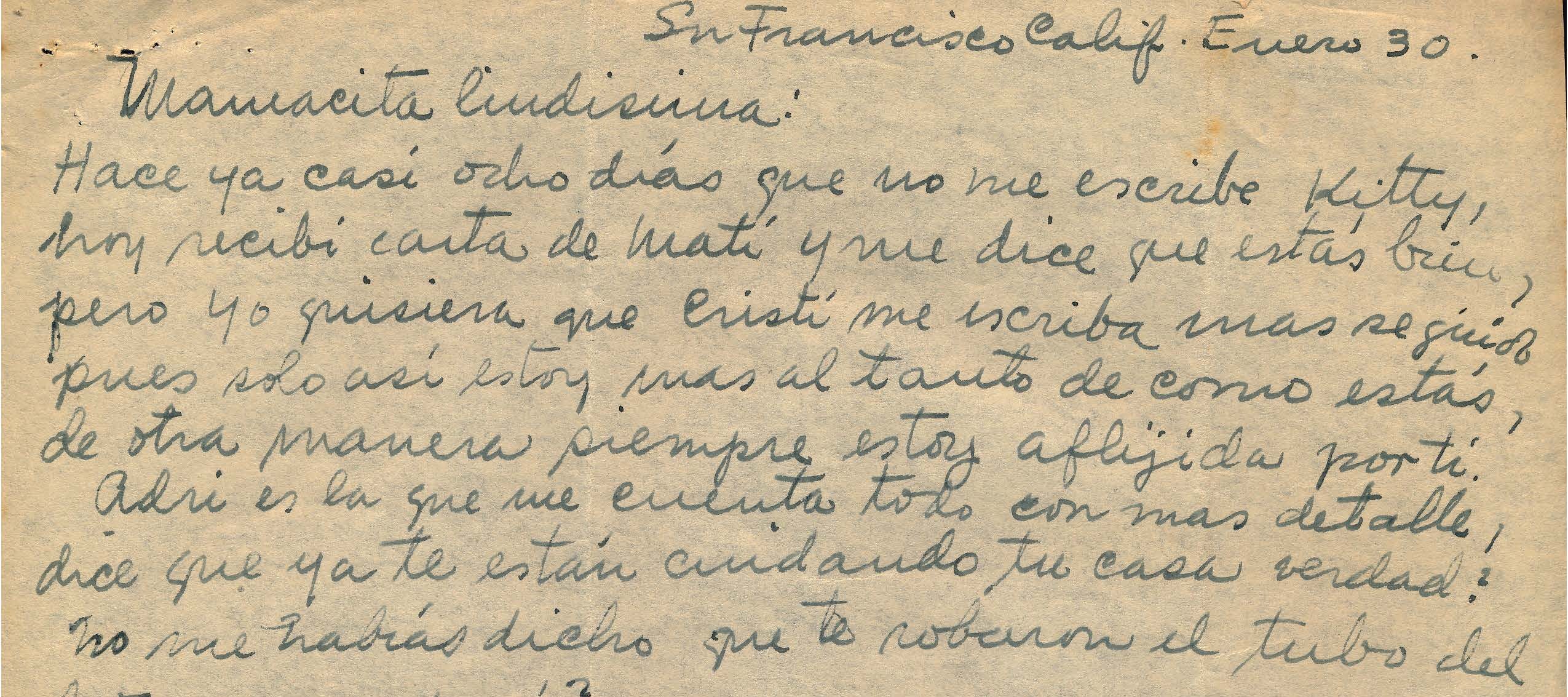 Handwritten letter on yellowed paper.