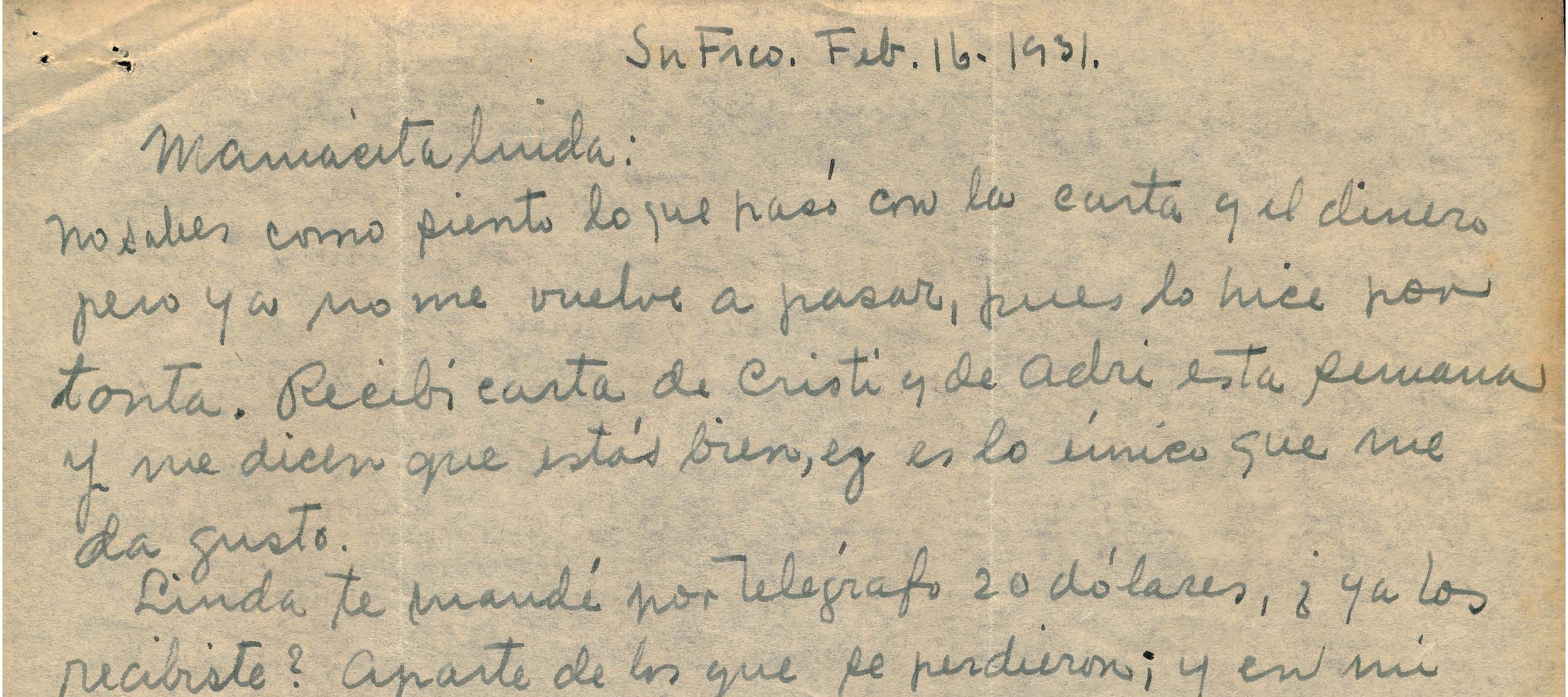 Handwritten letter on yellowed paper.