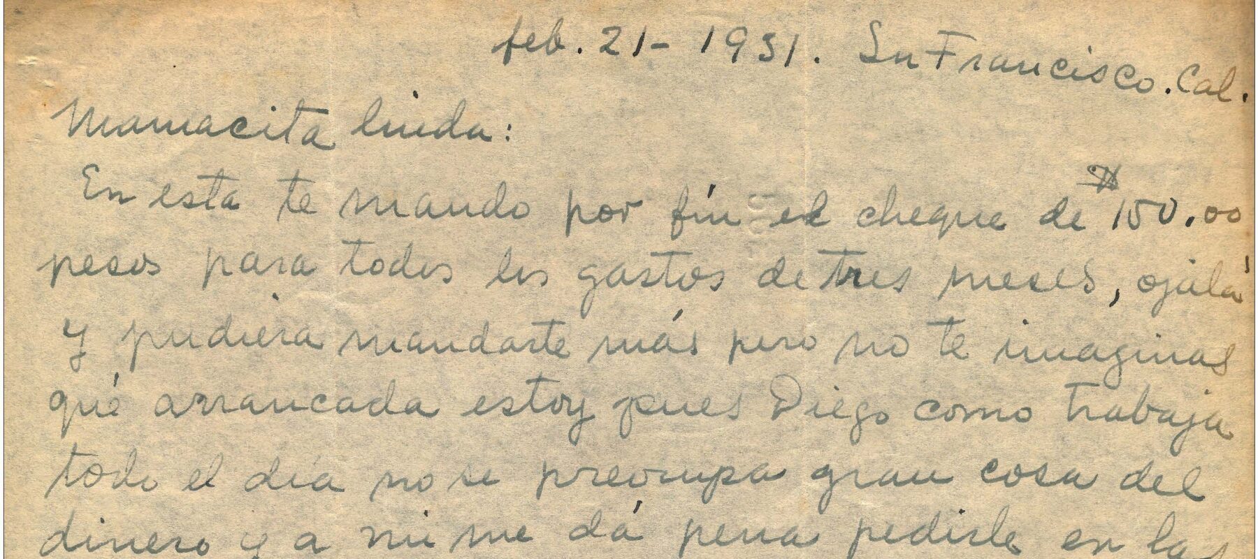 Handwritten letter on yellowed paper.