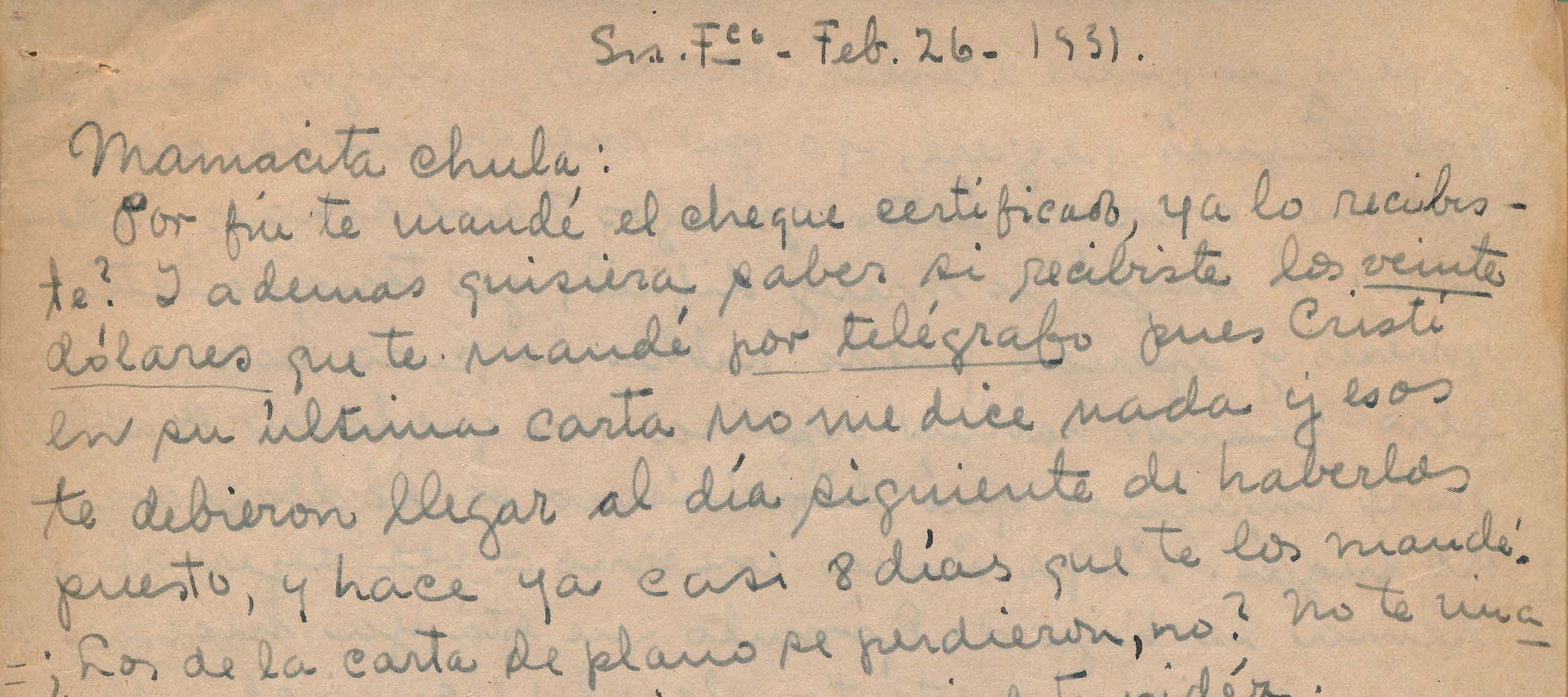 Handwritten letter on yellowed paper.