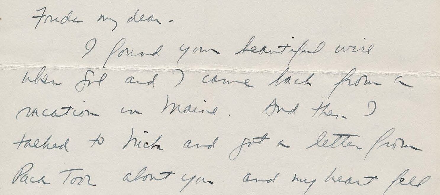 Handwritten letter on white paper with a personalized letterhead.