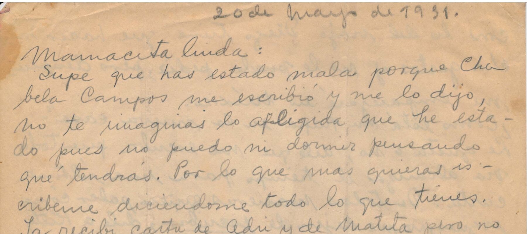 Handwritten letter on yellowed paper.
