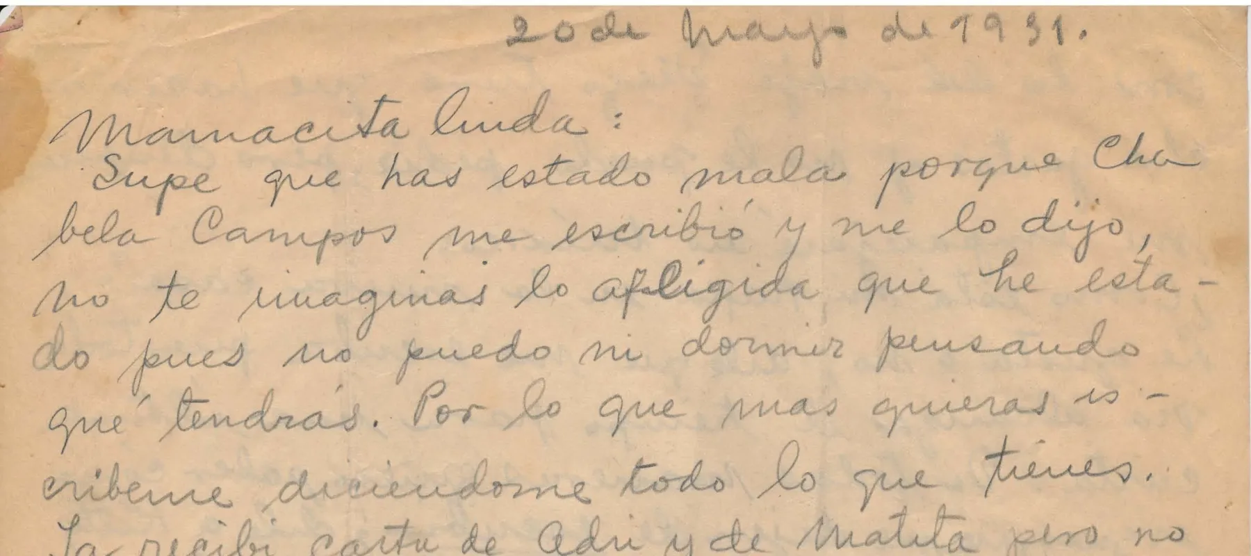 Handwritten letter on yellowed paper.