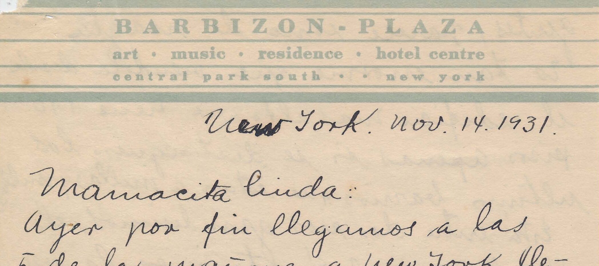 Handwritten letter on yellowed stationery paper.