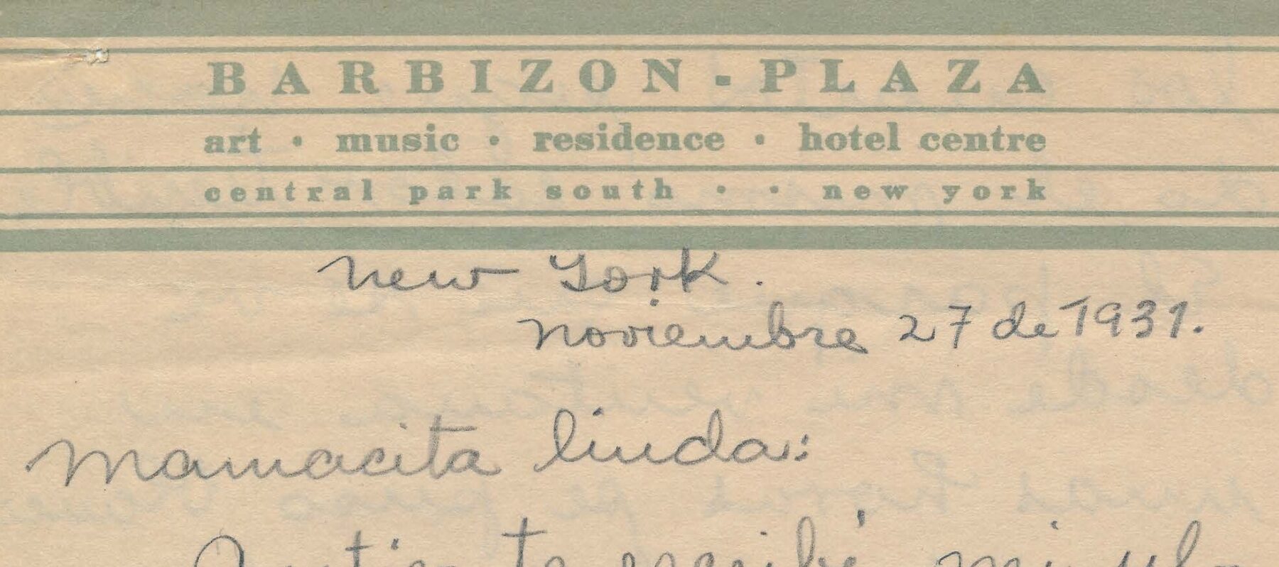 Handwritten letter on yellowed stationery paper.