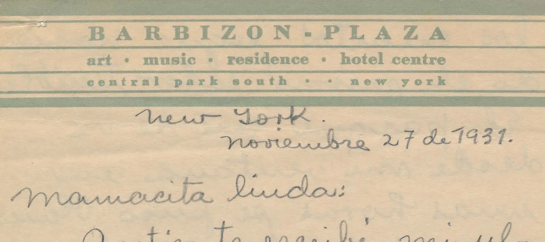 Handwritten letter on yellowed stationery paper.