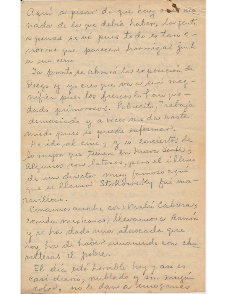 Handwritten letter on yellowed paper with brown staining.