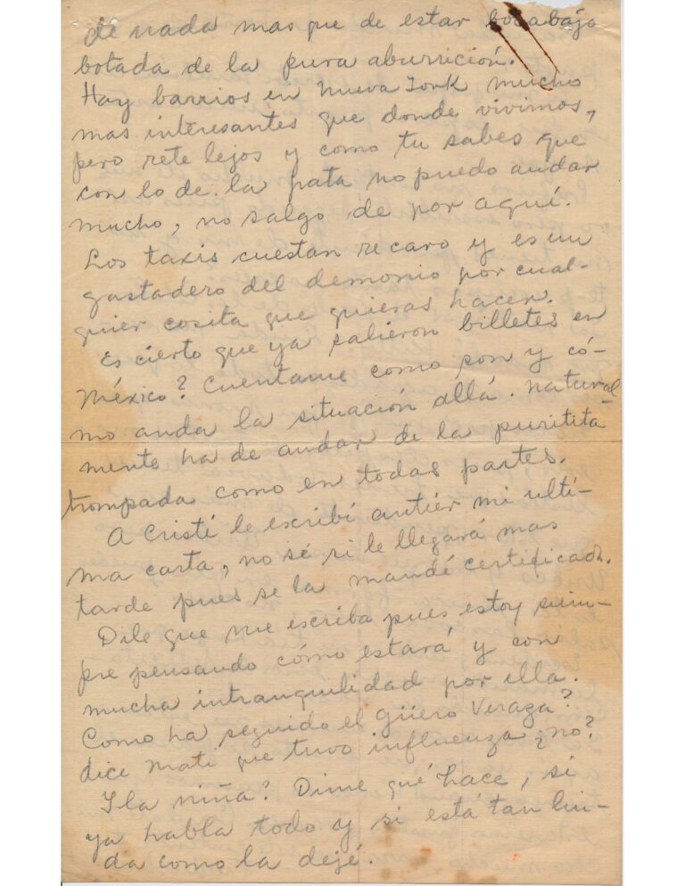 Handwritten letter on yellowed paper with brown staining.