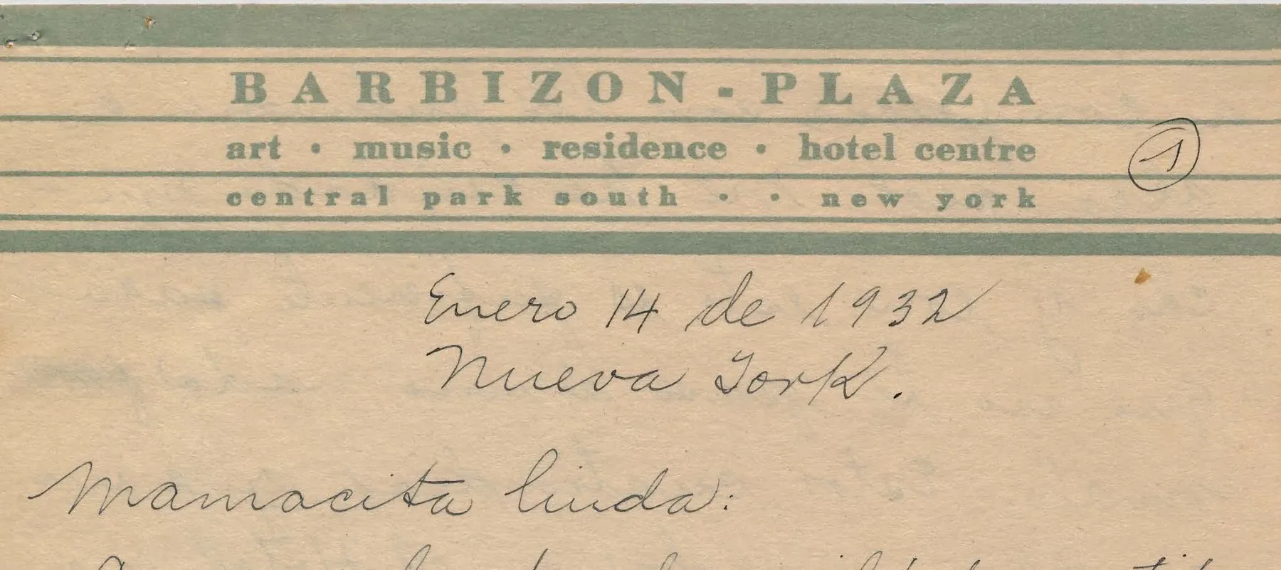 Handwritten letter on yellowed stationery paper.