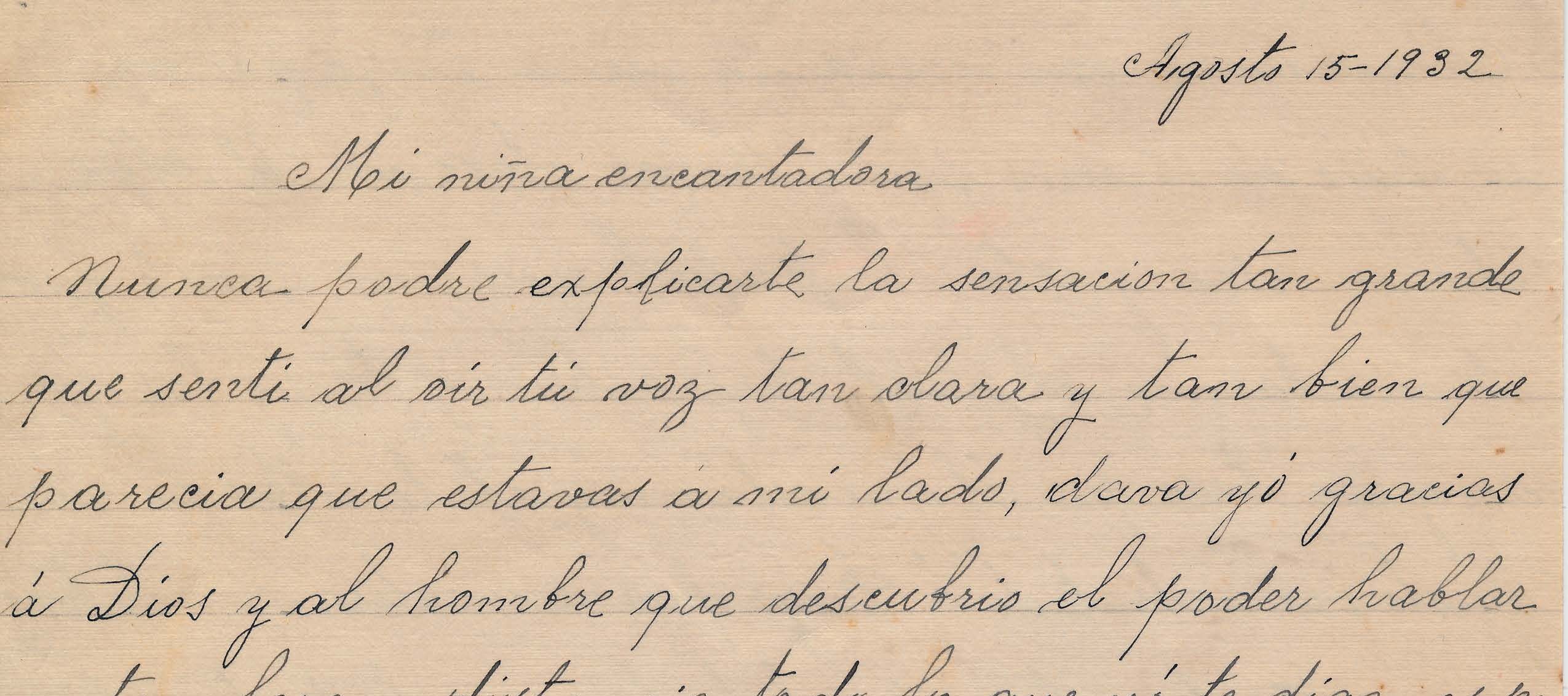 Handwritten letter on yellowed paper with brown staining.