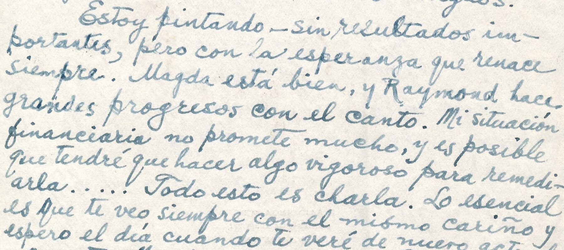 Handwritten letter on yellowed paper with a personalized letterhead.