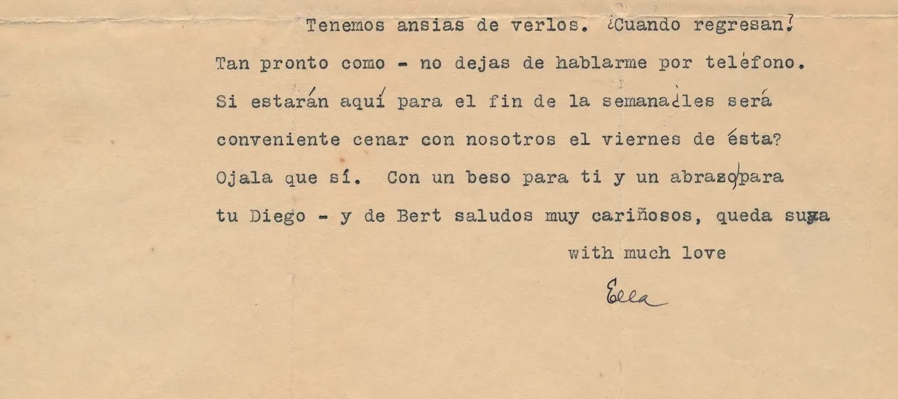 Typewritten letter on yellowed paper with handwritten annotations.