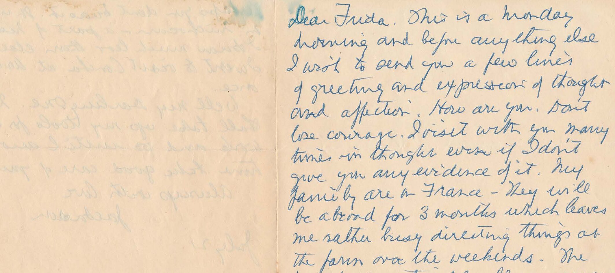 Handwritten letter on yellowed stationery paper.