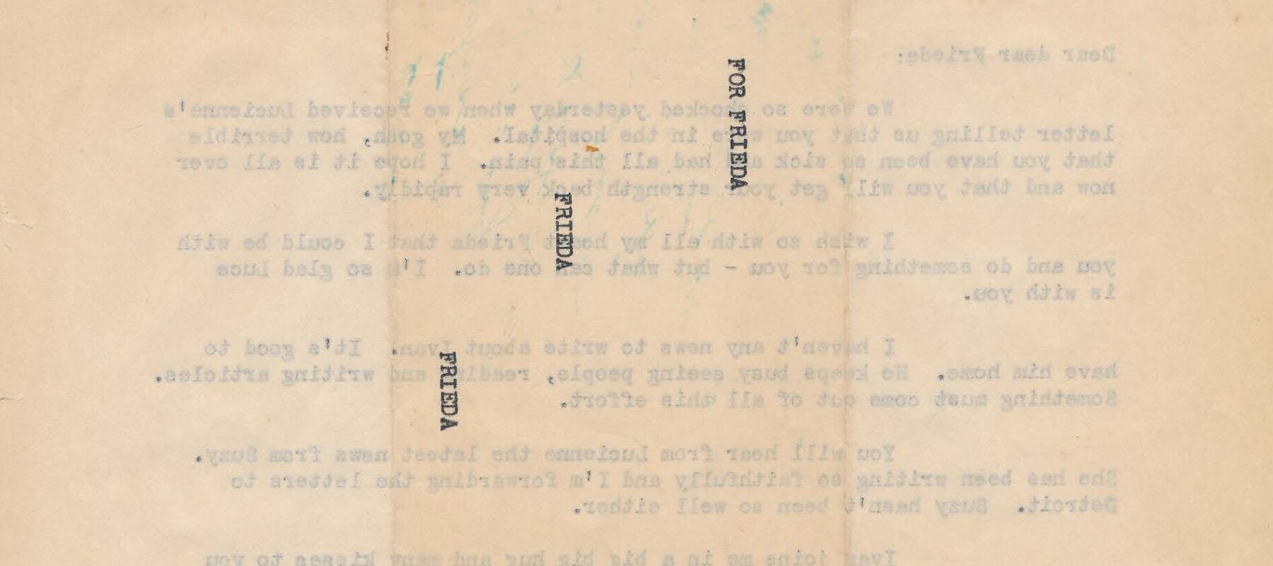 Second side of page addressing the letter.