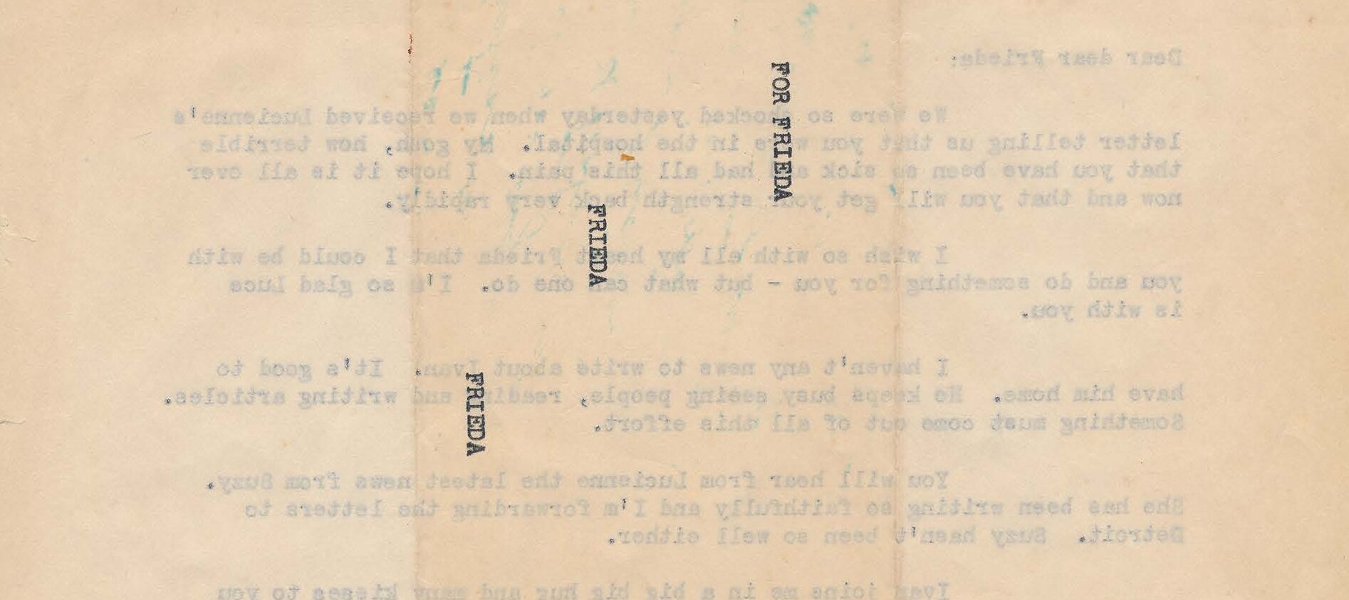 Second side of page addressing the letter.