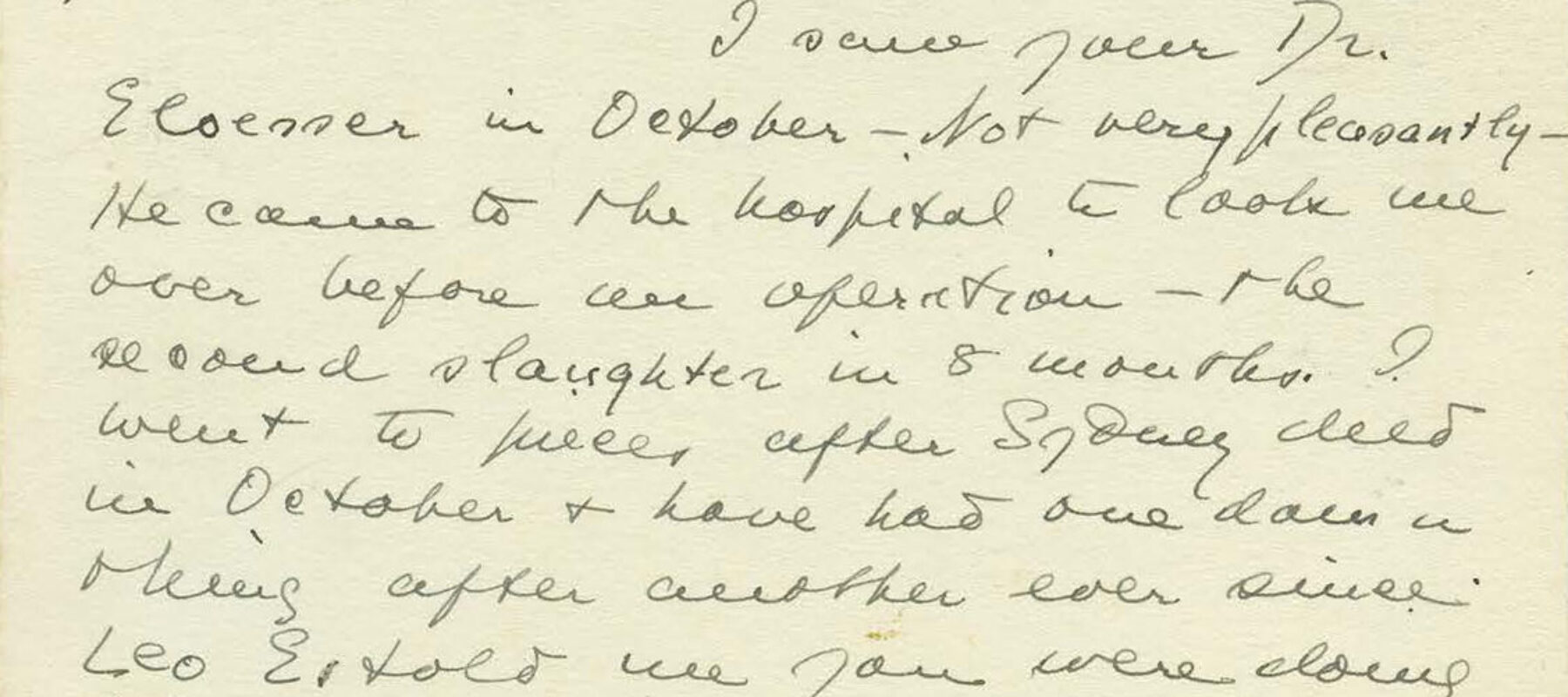 Handwritten letter on torn yellowed paper.