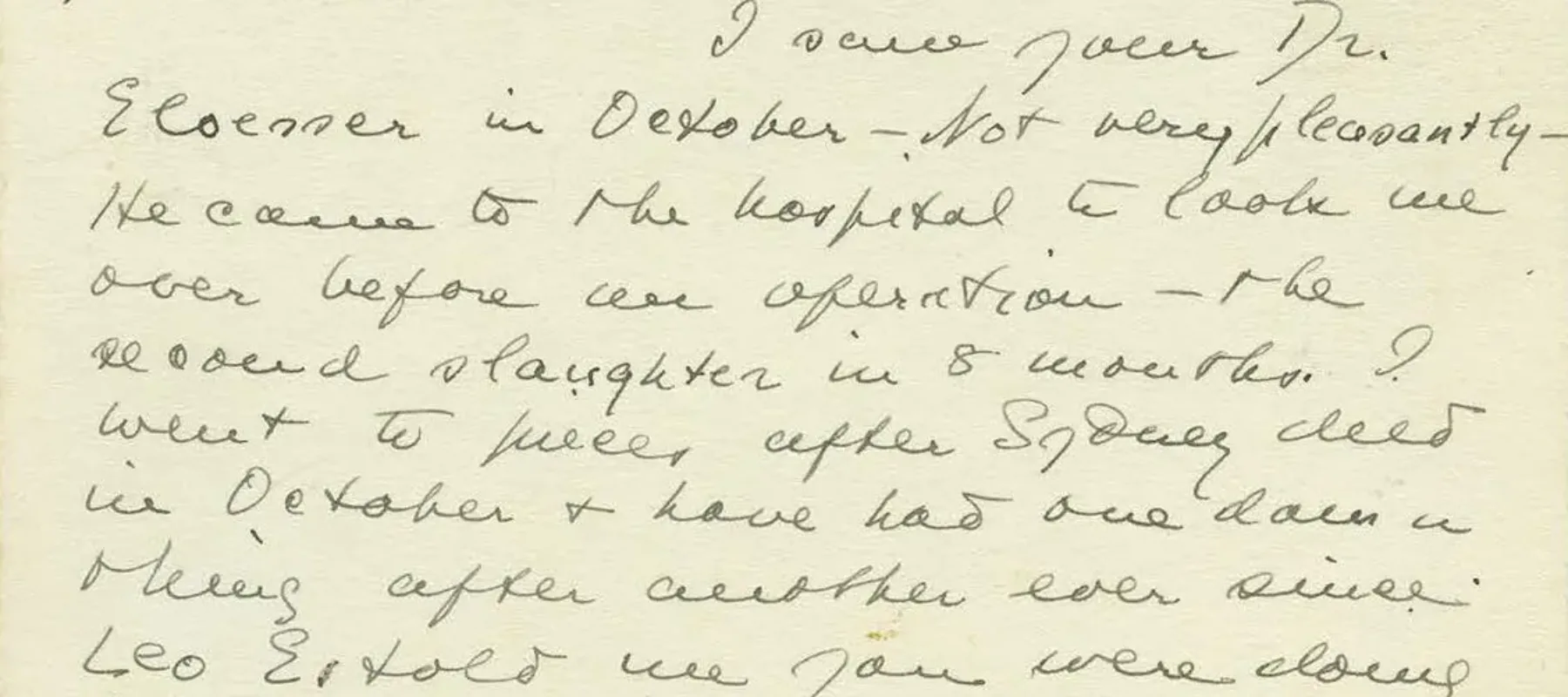 Handwritten letter on torn yellowed paper.