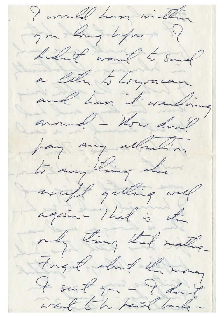 Handwritten letter on white stationery paper.