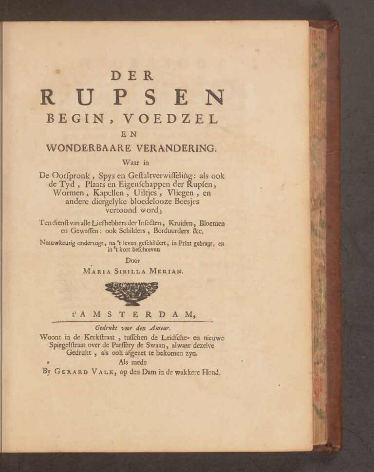 An antique book title page is written in Dutch.