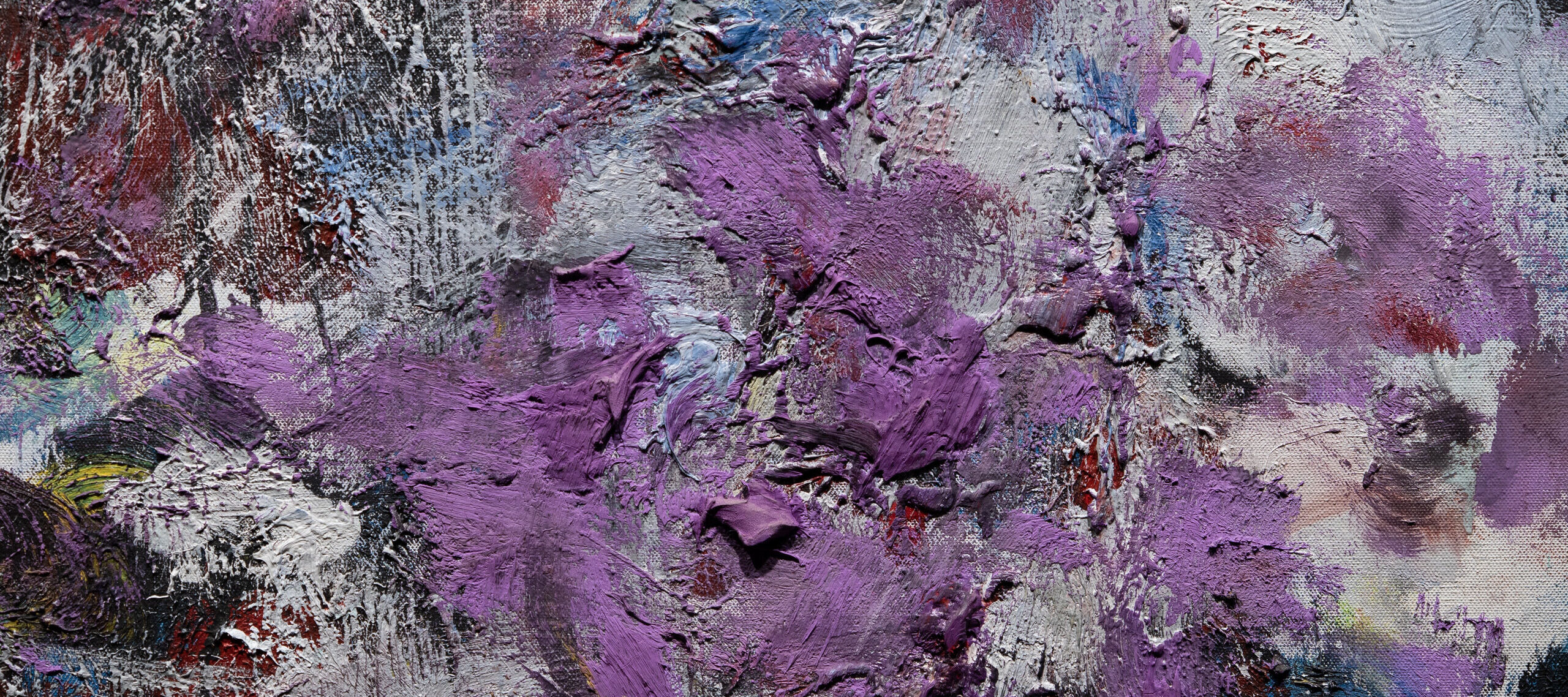 A close-up of a colorful abstract painting.